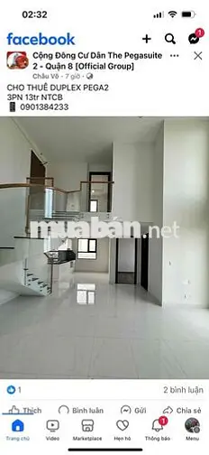 Cho Thuê 3PN 2WC Pegasuite 2 Tạ Quang Bửu