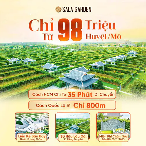 ⛩️ ĐẤT SINH PHẦN SALA GARDEN – MỘ ĐƠN, MỘ ĐÔI, MỘ GIA TỘC.
