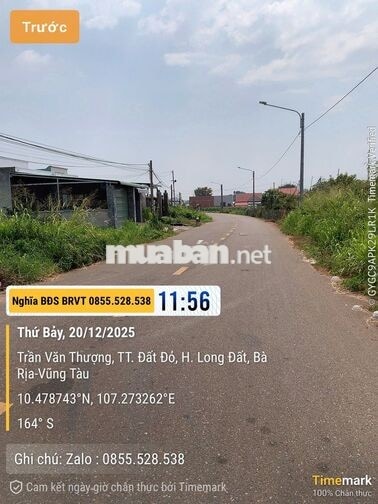 ĐẤT THỔ CƯ MẶT TIỀN CHÍNH CHỦ-THỊ TRẤN ĐẤT ĐỎ BRVT-CẦN BÁN GẤP