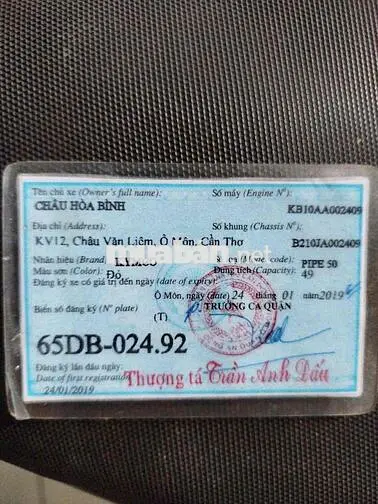 Kymco Pipe 50 2019 Đỏ 49cc