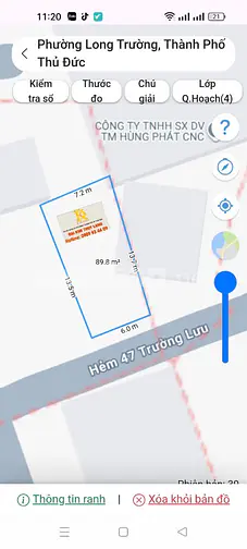 Bán 90m2 đất hẻm 47 đường Trường Lưu.4 tỷ 5