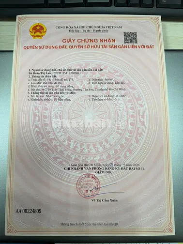 Bán nhà hẻm xe hơi đường Trần Thái Tông, P.Tân Sơn, TPHCM