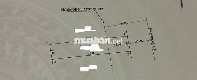 Đất thổ cư đã có sổ đỏ, mặt tiền quốc lộ 217 Huyện Bá Thước-Thanh Hóa