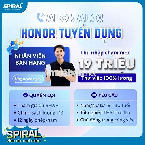 NHÂN VIÊN TƯ VẤN BÁN HÀNG ĐIỆN THOẠI HONOR