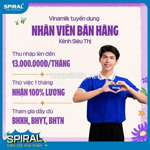 QUẢNG NAM - VINAMILK TUYỂN NHÂN VIÊN BÁN HÀNG ST