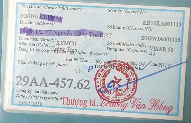 Xe Kymco 50cc, ít đi, chưa hết Roda, 