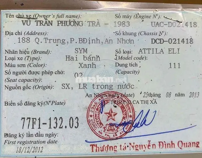 SYM Attila Eli 2013 Xanh 111cc