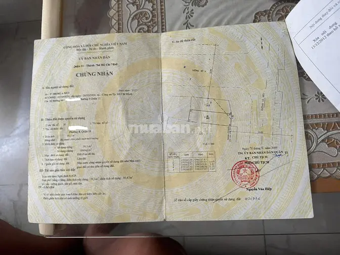 CĂN 1: BÁN NHÀ HẺM 4M(OXH) HÒA BÌNH, P.5, Q.11, 5,5 TỶ