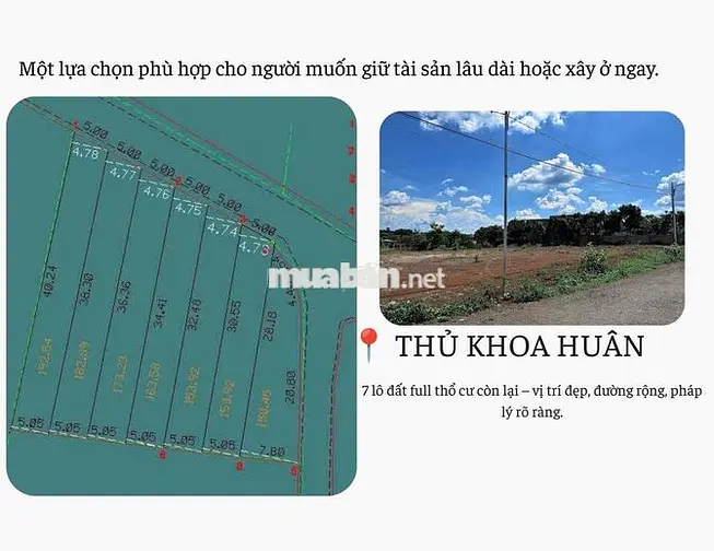 ĐẤT MẶT TIỀN BUÔN HỒ – 182,3M² – 168,3M² ĐẤT Ở – 950 TRIỆU