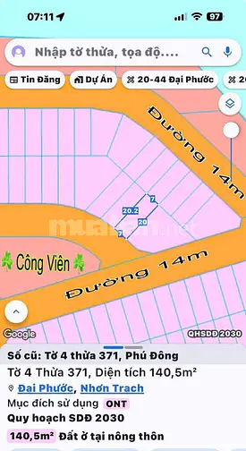 🔥 TDC PHÚ ĐÔNG – ĐẠI PHƯỚC | 140,5M² ĐẤT Ở – GIÁ 5,4 TỶ 🔥