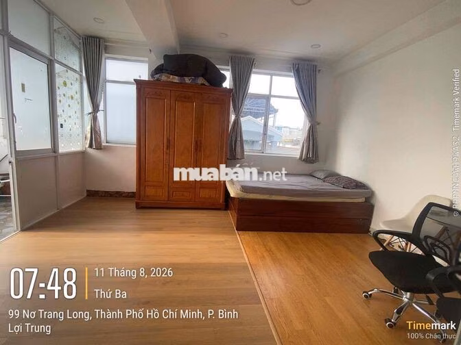 1 phòng ngủ tách bếp, 40m2, bancong lớn ngay 99 Nơ Trang Long