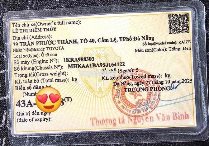 Toyota Raize 1.0 Turbo 2025 Trắng 7000 km