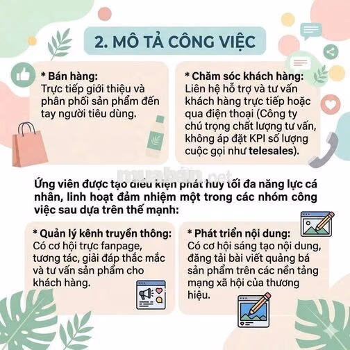 [KO CẦN KN, FREE ĐÀO TẠO] CTV BÁN HÀNG SG, LONG AN