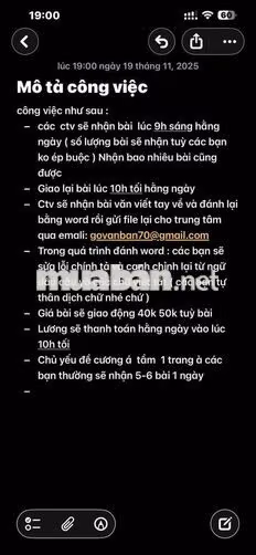 [KO CẦN KN] 20 NV GÕ VĂN BẢN LÀM TẠI NHÀ