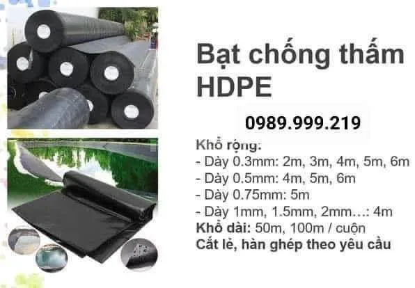 Bạt lót hồ, bạt lót ao, bạt nhựa HDPE, bạt nhựa giá tốt