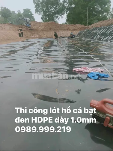 Bạt lót ao hồ, màng chống thấm HDPE, màng lót nhựa đen xanh 