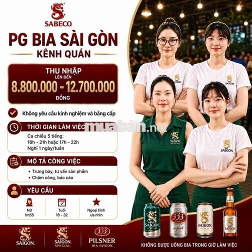 NHÂN VIÊN CHĂM SÓC ĐIỂM BÁN (ca tối 5 tiếng)