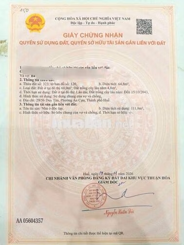 Nhà 2 Tầng Kiệt 56 Duy Tân Phường An Cựu 