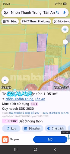Bán 1.051m2 thổ + nhà c4, đường ôtô 7 chổ, gần tuyến tránh Tân An, LA