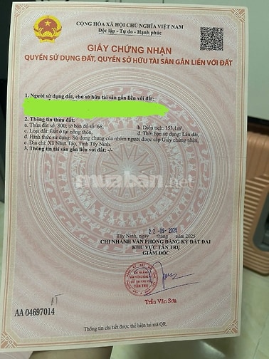 BÁN ĐẤT FULL THỔ CƯ LÊ VĂN BÈO, X.TÂN NHỰT, H.TÂN TRỤ, LONG AN, 850TR