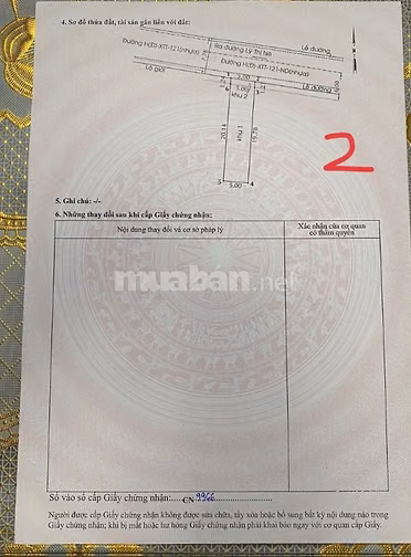 Cần bán gấp lô đất thổ cư Dt 100m2 sổ hồng riêng. Maặt tiền đường nhựa