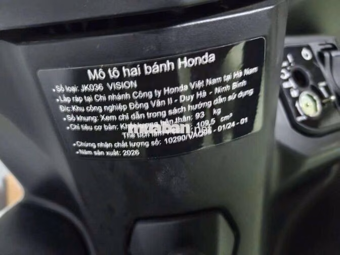 Honda Vision 2026 Trắng 800km