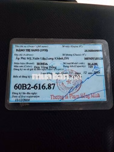 Honda Blade 2018 Đen Vàng Đồng 19935 km