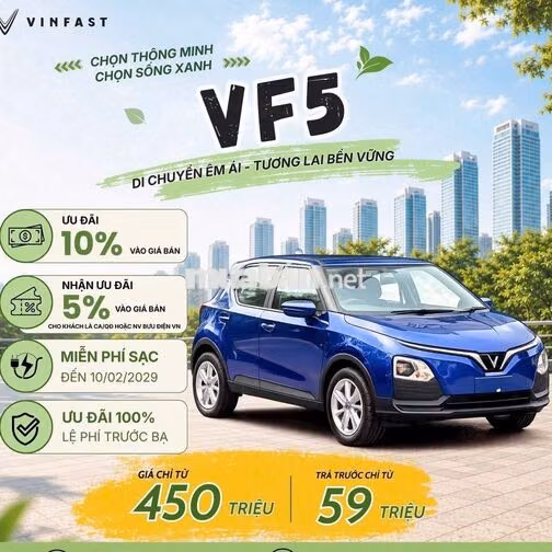 VinFast VF5 Plus Xanh, Đỏ, Xám Xe ô tô điện