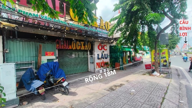 Bán nhà góc 2 MT Phạm Văn Đồng, P13 Bình Thạnh - Ngang 18m -giá 12,5T