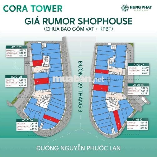 Shophouse khối đế Cora Tower chỉ từ 5 tỷ - hỗ trợ lãi suất 24 tháng
