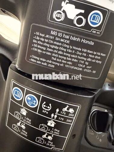 Honda SH Mode ABS 2026 Xám Bạc Đen