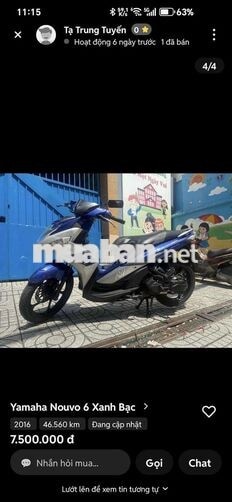 Yamaha Nouvo 6 2016 Xanh Bạc 