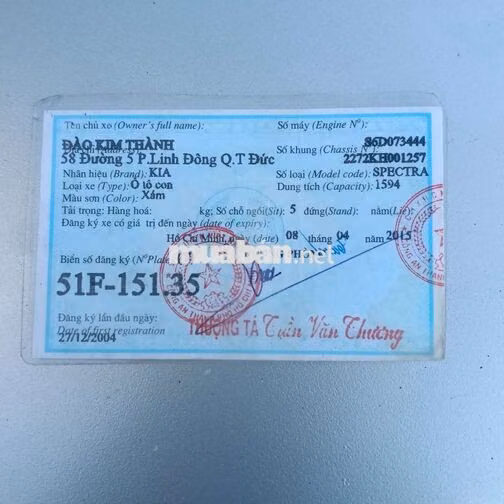 KIA SPECTRA 2004 Bạc 5 chỗ