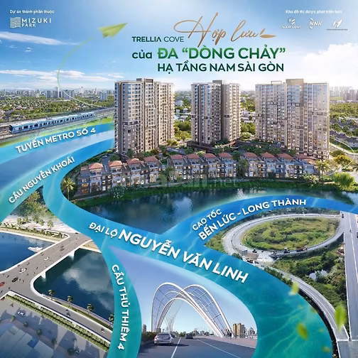 Nhà Phố Ven Sông Trellia Cove, Mizuki Park (26ha), Nguyễn Văn Linh, Bì