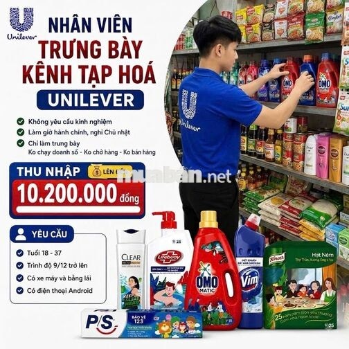 UNILEVER - NHÂN VIÊN TRƯNG BÀY KÊNH TẠP HOÁ