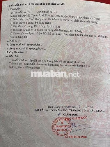 BÁN ĐẤT GIÁ RẺ  – PHỤNG HIỆP, HẬU GIANG