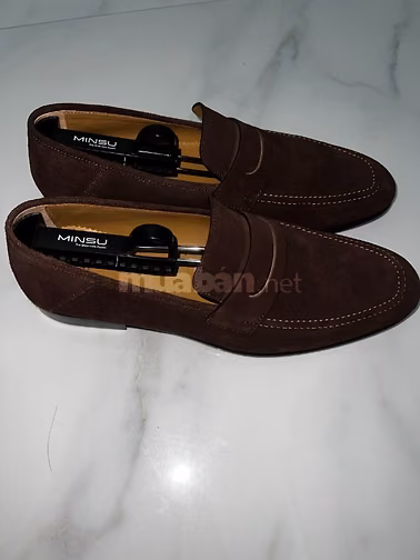 Giày Loafer da lộn Nâu - Size 42