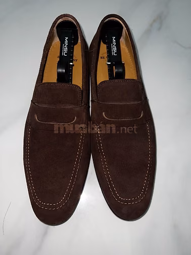 Giày Loafer da lộn Nâu - Size 42