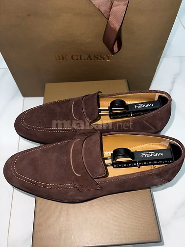 Giày Loafer da lộn Nâu - Size 42