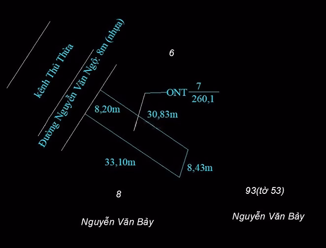 Bán nhà mặt tiền Nguyễn Văn Ngộ, Thủ Thừa, Long An. 8x33m. Giá 1,6tỷ