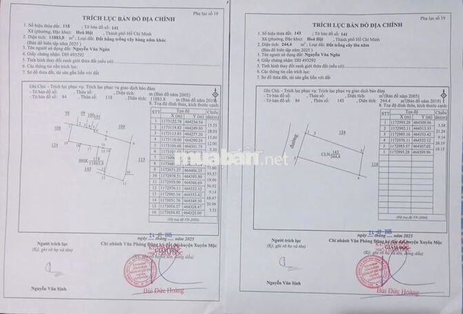 CHÍNH CHỦ CẦN BÁN 3 MẪU ĐẤT TẠI ỦY BAN XÃ HÒA HỘI – XUYÊN MỘC