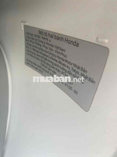 Honda Wave a 2022 bstp 9c zin ken