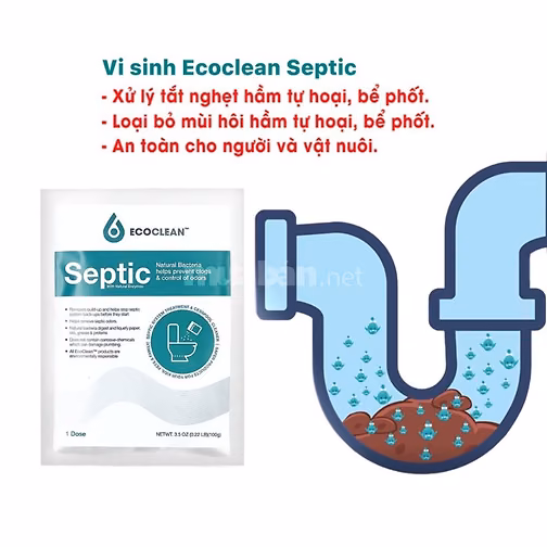 EcoClean Septic – Men Vi Sinh Thông Tắc Bồn Cầu, Giảm Mùi Hôi Hiệu Quả