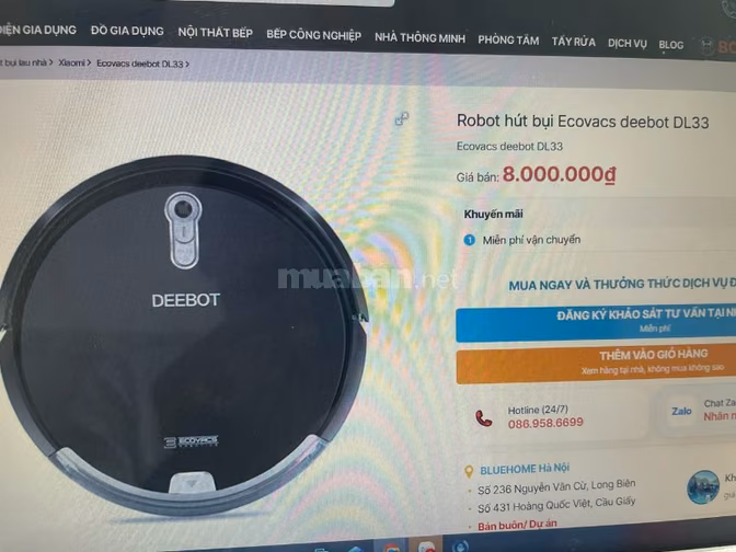 Thanh lý ROBOT hút bụi ECOVACS DEEBOT 