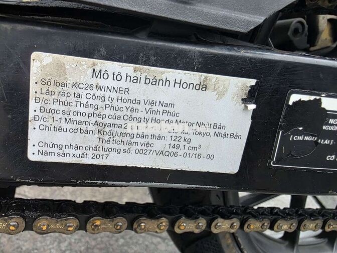 Honda Winner v1 2017.số 71.chính chủ. giá rẻ 