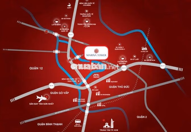 [MARINA TOWER] Chung cư 3PN view sông + hồ bơi. Hướng ĐN siêu thoáng