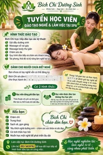 [KO CẦN KN, FREE ĐÀO TẠO] HỌC VIÊN DƯỠNG SINH