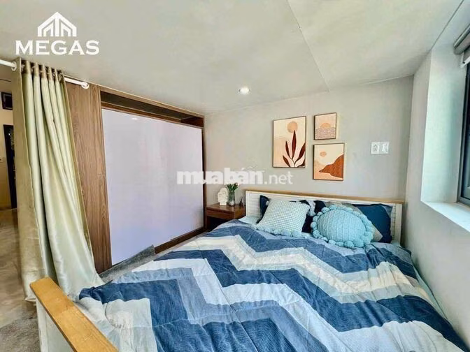 Căn hộ dịch vụ nằm tại Nơ trang long thiết kệ dạng 2 không gian ngủ