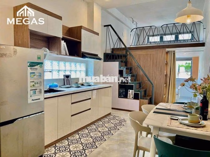 Căn hộ dịch vụ nằm tại Nơ trang long thiết kệ dạng 2 không gian ngủ