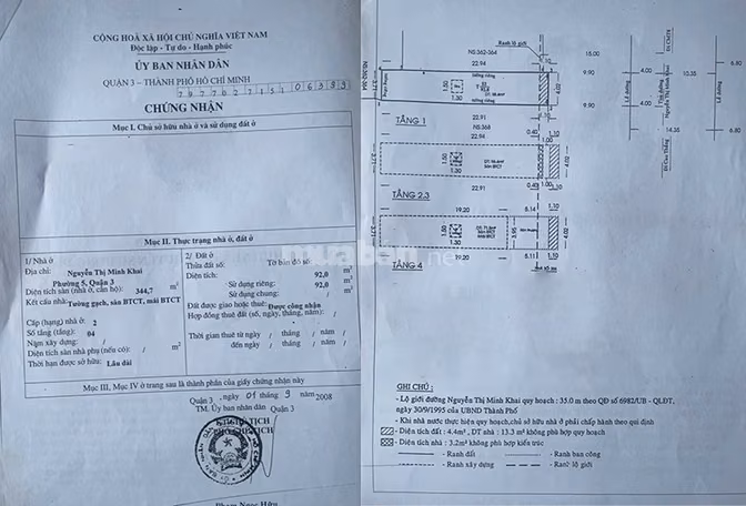 Bán nhà mặt tiền Nguyễn Thị Minh Khai, Q3, 92m2, 4 tầng, giá 35 tỷ
